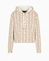 Armani Exchange Jacquard Fabric Sweatshirt With Allover Logo In White