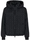 Armani Exchange Jacquard Pattern Hooded Jacket In 黑色