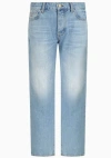 Armani Exchange J71 Carrot Fit Jeans In Stone Washed Cotton Denim In Blue