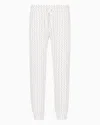 Armani Exchange Jogger Pants In Fabric With Allover Logo Pattern In White