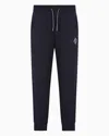 Armani Exchange Jogger Pants In Sweatshirt With Contrasting Inserts In Navy Blue