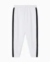 Armani Exchange Jogger Pants Logo Stripes In White