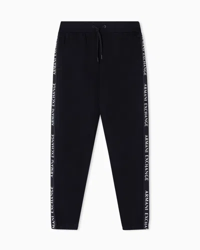 Armani Exchange Jogger Pants Logo Stripes In Black