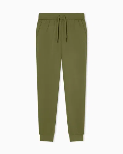 Armani Exchange Jogger Trousers In Bonded Fabric In Green