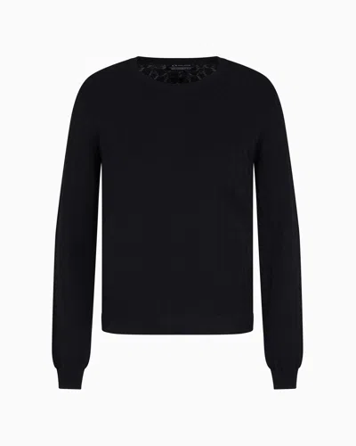 ARMANI EXCHANGE SWEATER WITH ALLOVER JACQUARD LOGO