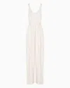 Armani Exchange Belted Jumpsuit In White