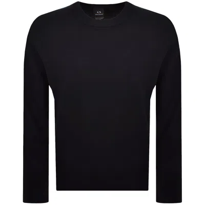 Armani Exchange Knit Jumper Deep Navy In Black