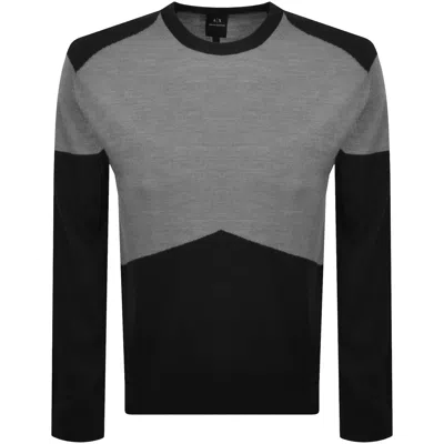 Armani Exchange Knit Jumper Grey In Multi