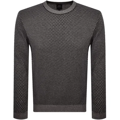 Armani Exchange Knit Jumper Navy In Brown