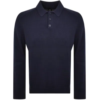 Armani Exchange Knit Polo Jumper Navy