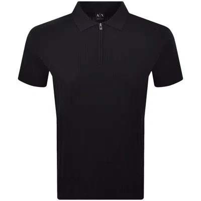 Armani Exchange Knit Polo Jumper Navy In Blue