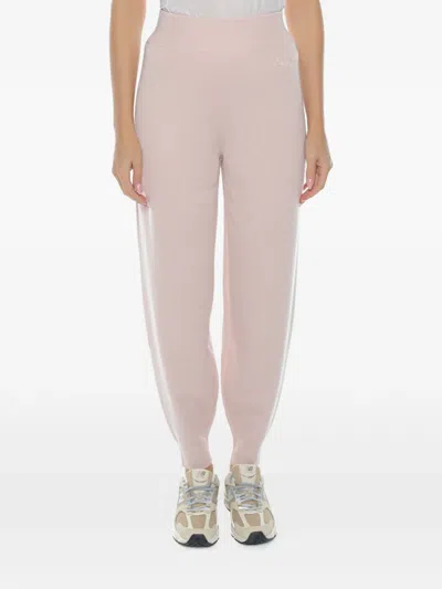 Armani Exchange Knitted Logo-embroidered Track Pants In Pink