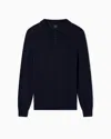 Armani Exchange Knitted Polo Shirts In Black