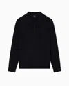 Armani Exchange Knitted Polo Shirts In Black