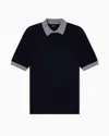 Armani Exchange Knitted Polo Shirts In Black