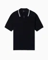 Armani Exchange Knitted Polo Shirts In Black