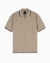Armani Exchange Knitted Polo Shirts In Gray