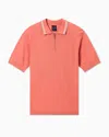 Armani Exchange Knitted Polo Shirts In Orange