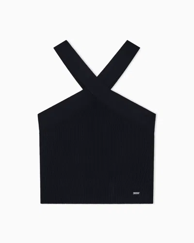 Armani Exchange Knitted Tops In Black
