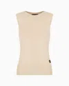 Armani Exchange Knitted Tops In Beige