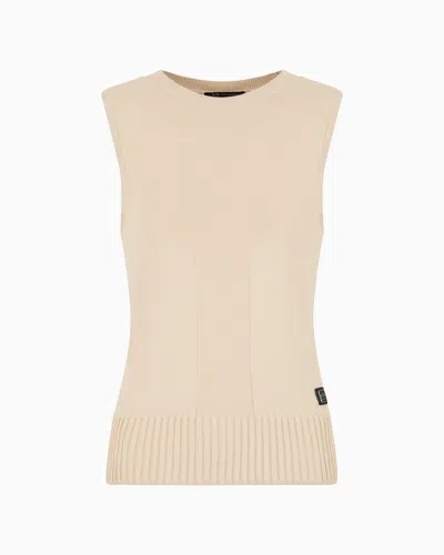 Armani Exchange Knitted Tops In Beige