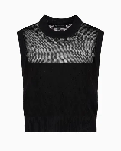 Armani Exchange Knitted Tops In Black