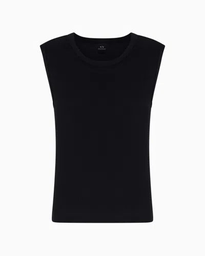 Armani Exchange Knitted Tops In Black