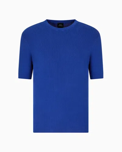 Armani Exchange Knitted Tops In Blue