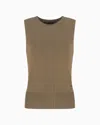 Armani Exchange Knitted Tops In Brown