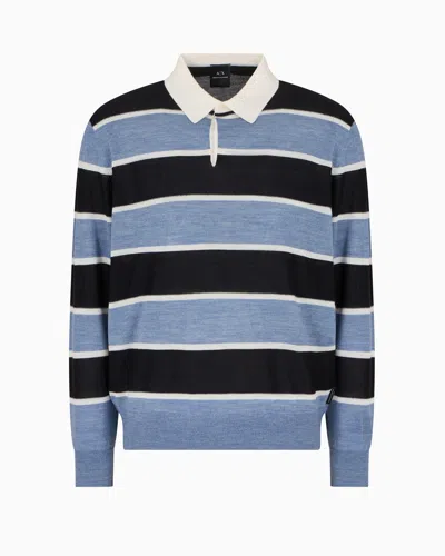 Armani Exchange Knitted Tops In Light Blue