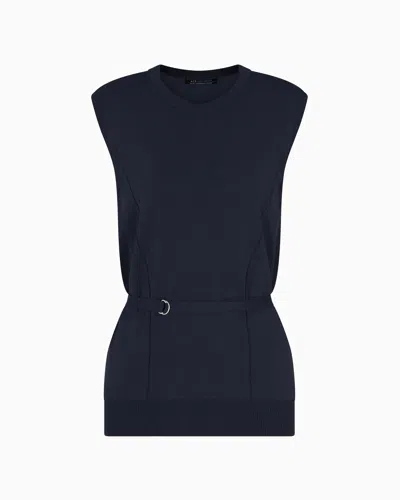 Armani Exchange Knitted Tops In Black