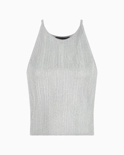 Armani Exchange Knitted Tops In Silver