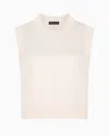 Shop Armani Exchange Openwork Knit Top In White