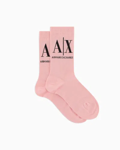 Armani Exchange Kurze Socken Mit Logo In Pink