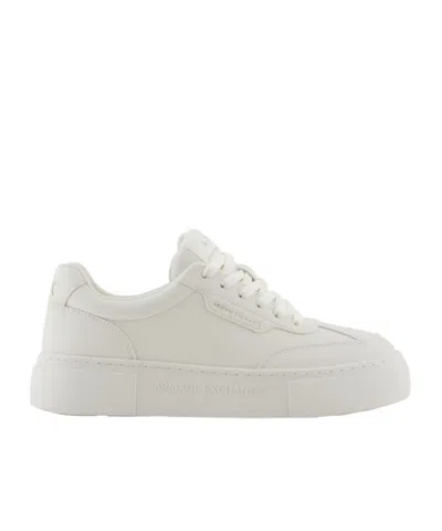 Armani Exchange Lace-up Low-top Sneakers In White