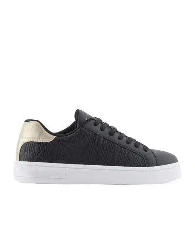 Armani Exchange Laced Sneakers In Black