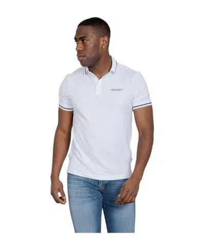 Armani Exchange Lapel Short-sleeved Polo Shirt In White