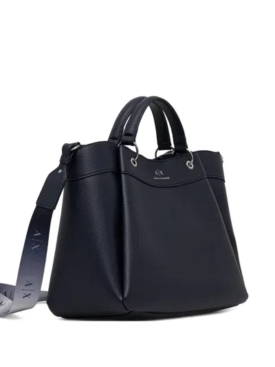 Armani Exchange Large Logo-print Tote Bag In Blue