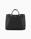 Armani Exchange Large Shaped Shopper Bag With Double Handles In Black