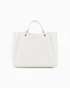 Armani Exchange Large Shaped Shopper Bag With Double Handles In 白色