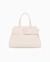 Armani Exchange Large Shoulder Bag With Asv Logo Detail In White