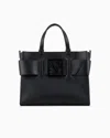 Armani Exchange Large Tote Bag With Double Handles And Shoulder Strap In Black