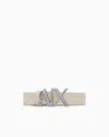 Armani Exchange Leather Belt With Logo In Beige