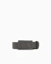 Armani Exchange Leather Belt With Rectangular Buckle