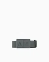 Armani Exchange Leather Belt With Rectangular Buckle In Orange