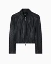 Armani Exchange Leather Jackets In Blue