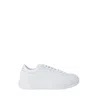 Armani Exchange White Leather Sneaker In White