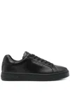Armani Exchange Leather Sneakers In Black