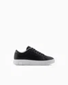 Armani Exchange Action Leather Sneakers In Black