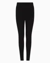 Armani Exchange Elastic Waist Leggings In Black
